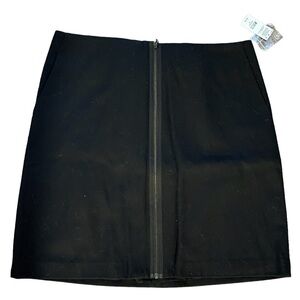 Lord & Taylor Women’s Skirt front contrast zip pockets black 16 NWT